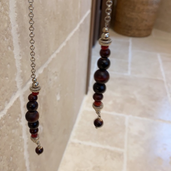 Silver and brown tribal/boho style necklace - Picture 4 of 5